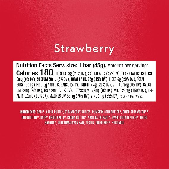 Once Upon a Farm | Refrigerated Oat Bar | Strawberry | No Added Sugar | Real Fruit and Veggie | Multi-Pack (30)