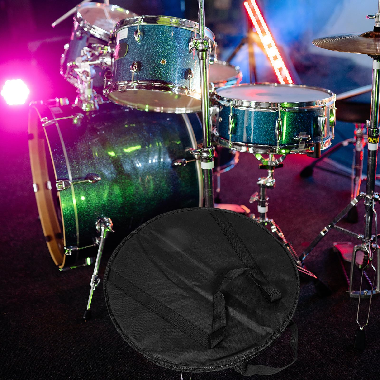 STOBAZA Bolsa para Platillos de Batería y Resistente al Desgaste, de Algodón Negro, Adecuado para Transporte y Viaje de Accesorios de Percusión