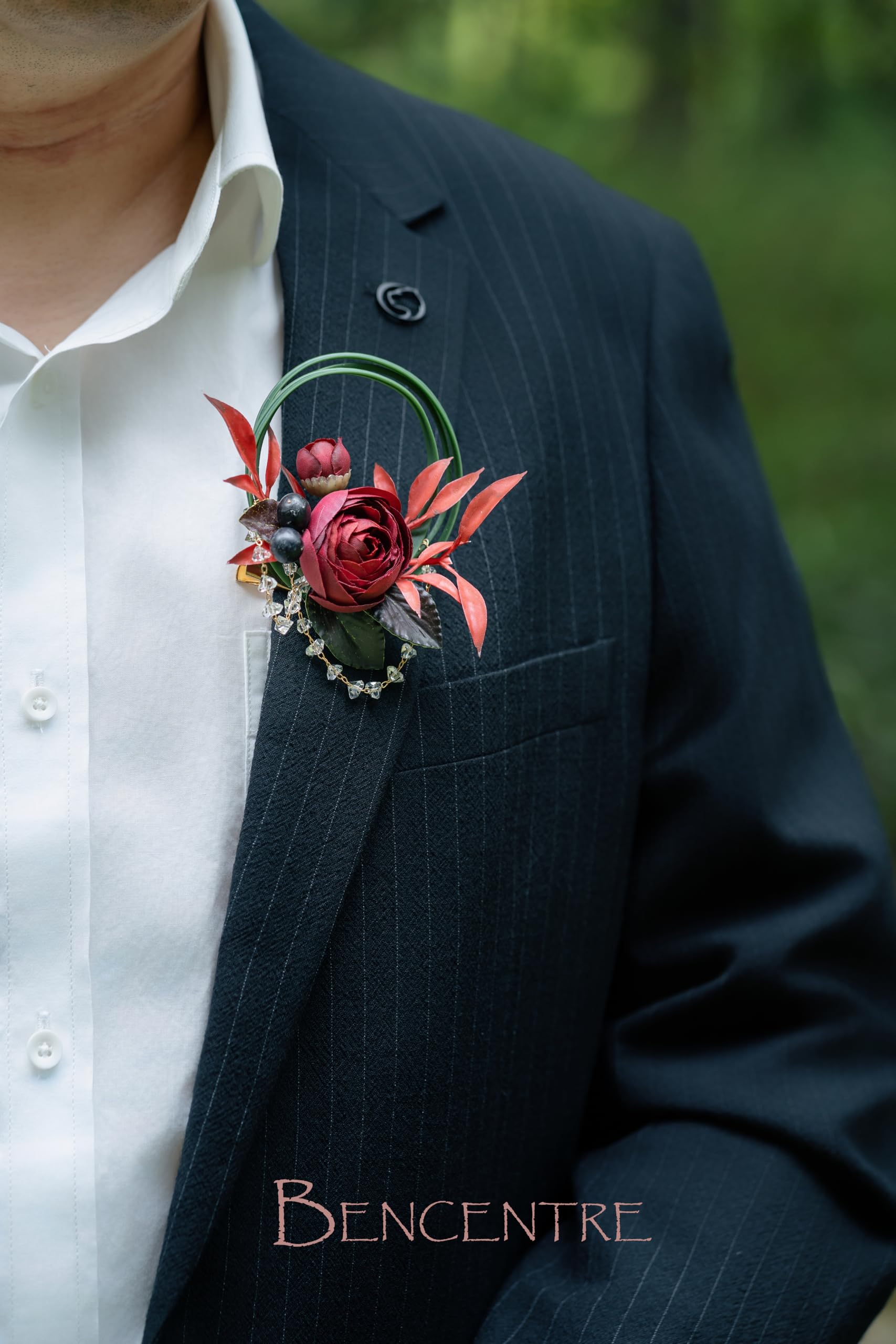 Ansteckblume für Herren, Abschlussball-Boutonniere, Boho-Boutonniere, Bräutigam und Trauzeugen, Ansteckblume für Hochzeit, Zeremonie, Jahrestag, formelle Dinner-Party und Abschlussabschluss,