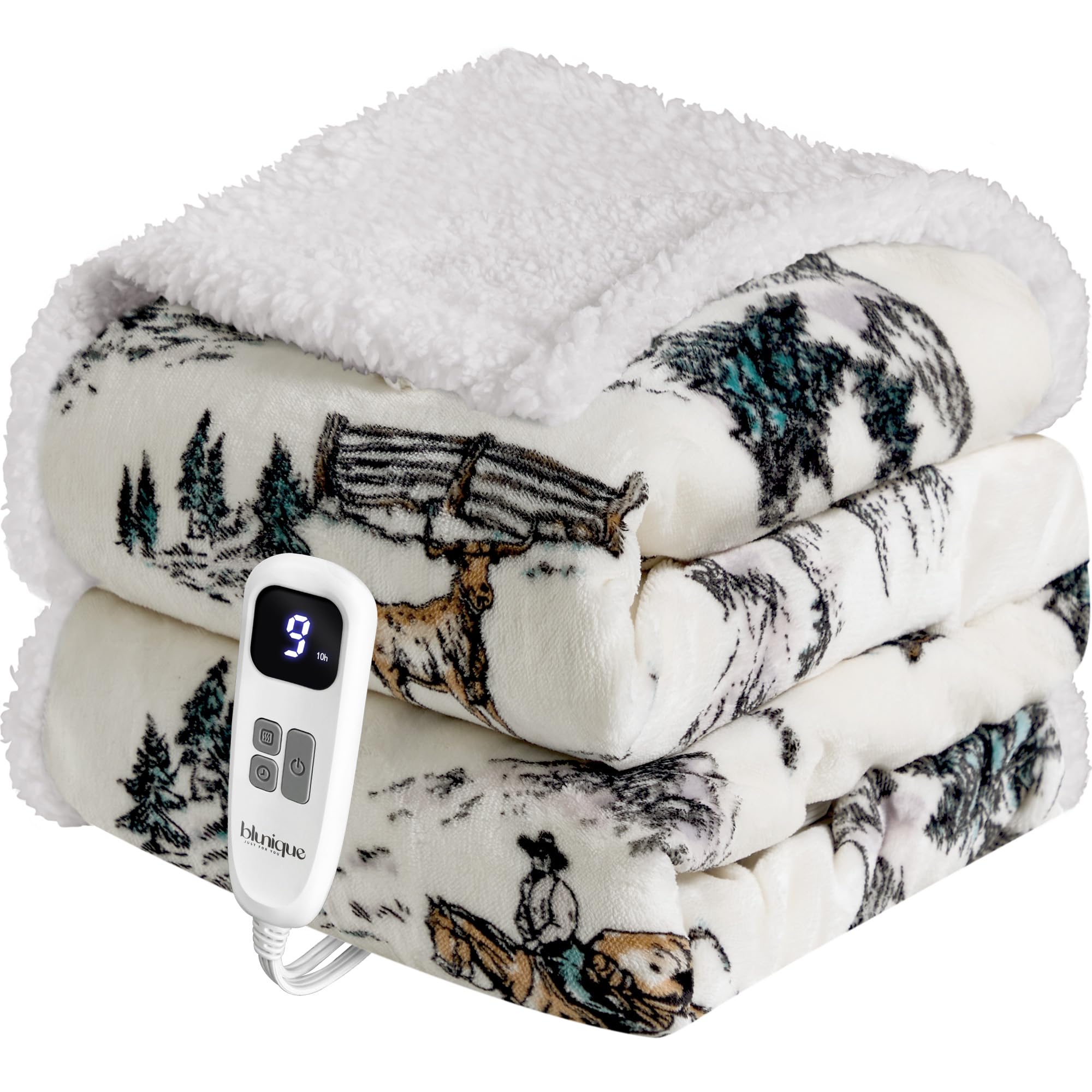 Heated Throw Blanket- Fast Heating Electric Blanket, Soft Farmhouse Heated Throw with 4 Time Settings,10 Heating Settings, Warm Gifts for Women Mom Grandma(50" x 60" Farm Cowboy)