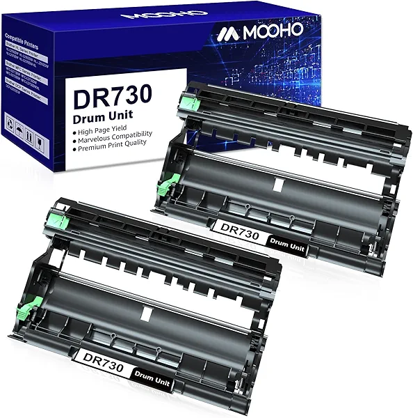 MOOHO DR-730 Drum Unit Compatible Replacement for Brother DR730 DR 730 Drum for Brother MFC-L2710DW HL-L2350DW HL-L2395DW HL-L2390DW HL-L2370DW DCP-L2550DW MFC-L2750DW Printer (2 Pack,NOT Toner)