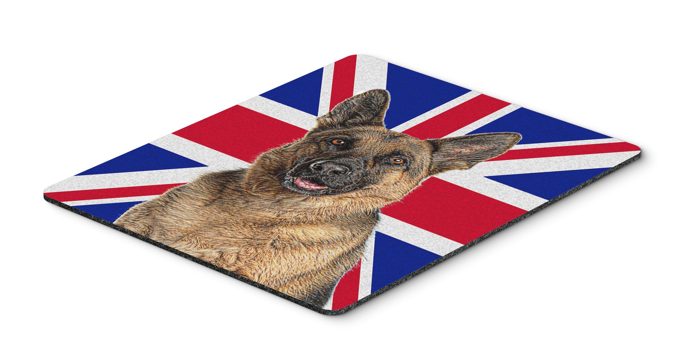 Caroline's Treasures German Shepherd with English Union Jack British Flag Mouse Pad, Hot Pad/Trivet (KJ1166MP)