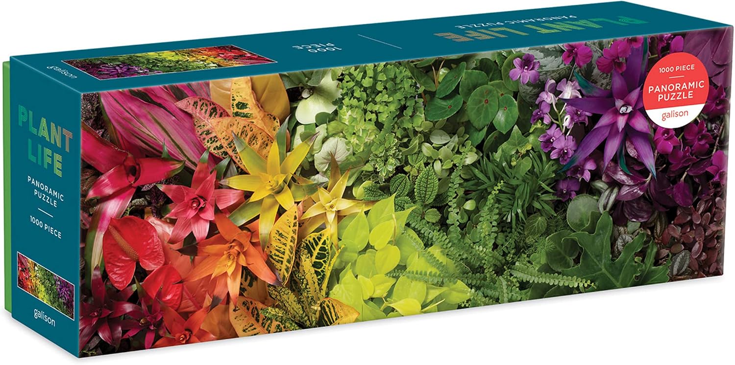 Galison Plant Life Panoramic Puzzle, 1000 Pieces, 39” x 14” – Plant Jigsaw Puzzle Featuring an Elongated & Colorful Landscape Photograph – Thick, Sturdy Pieces, Challenging Family Activity
