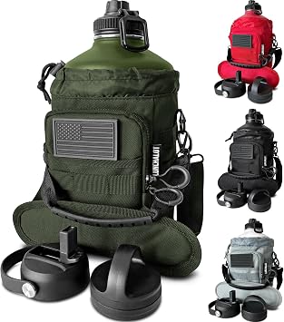 Green and Black 1 Gallon Insulated Water Bottle Bundle