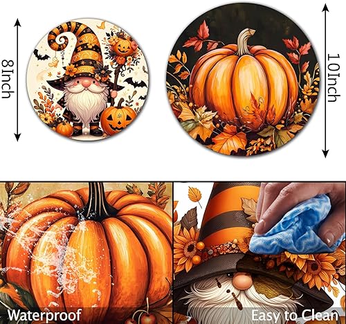 Miniatura 101 de Juego de 4 fundas redondas familiares para quemadores de estufas, 2 piezas de 8 pulgadas y 2 piezas de 10 pulgadas, fundas para quemadores de estufa