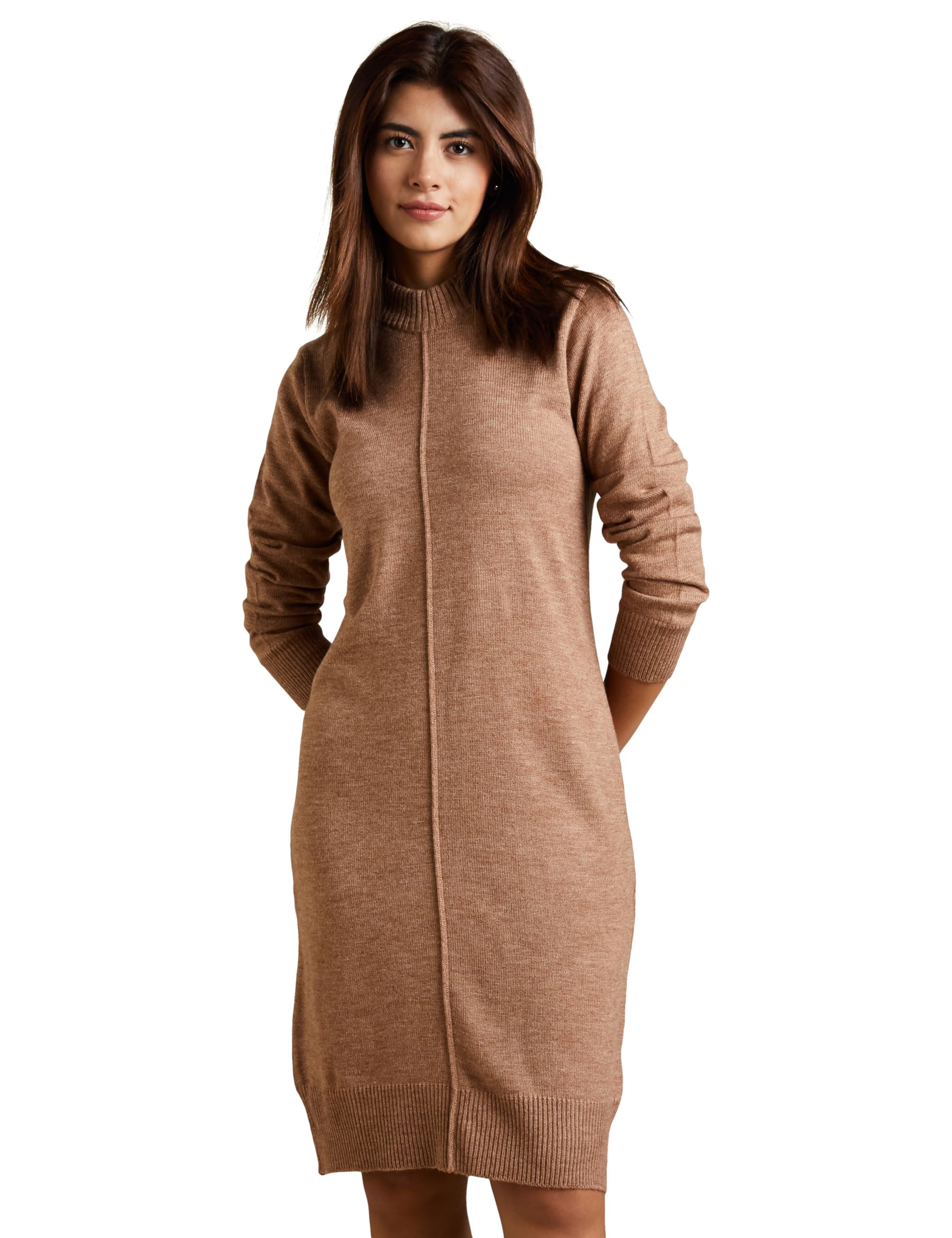 amazon brand - symbol Women's Acrylic One Piece Knee-Length Sweater Dress-picture-23