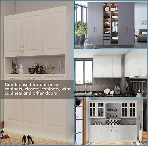 Miniatura 5 de Bisagras de gabinete ocultas para puerta de cabina con superposición completa, cierre suave, bisagras de gabinete sin marco, tornillo de montaje