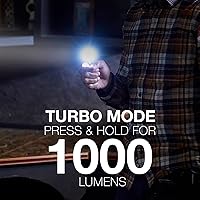 Vista 4 de Energizer linterna frontal LED recargable X1000, luz frontal ultra brillante resistente al agua IPX4, modo turbo de 1000 lúmenes, linterna frontal