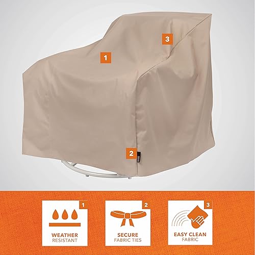 Miniatura 3 de Modern Leisure 3126 Basics - Funda para silla giratoria de patio, color beige/negro