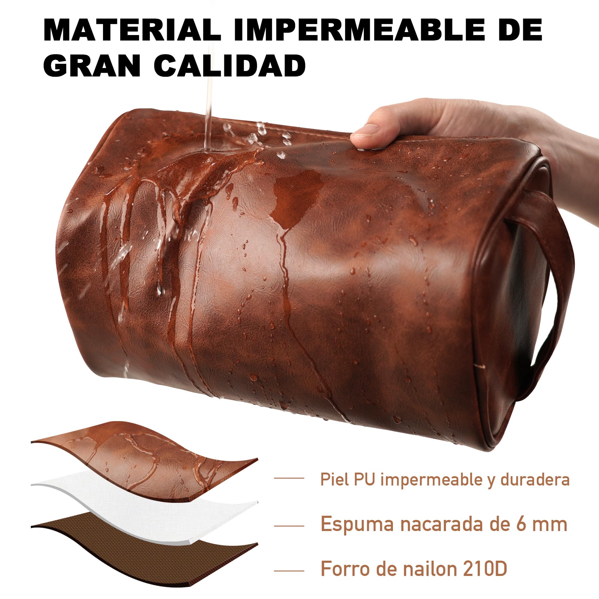 Easycosy Regalos Dia del Padre, Neceser Hombre en Piel Personalizado - Bolsa de Aseo Compacto para Viaje, Regalo para Papá, Amantes y Amigos