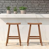 Vista 92 de WestinTrends Malibu - Juego de 2 taburetes de 24 alturas para exteriores/patio, madera envejecida