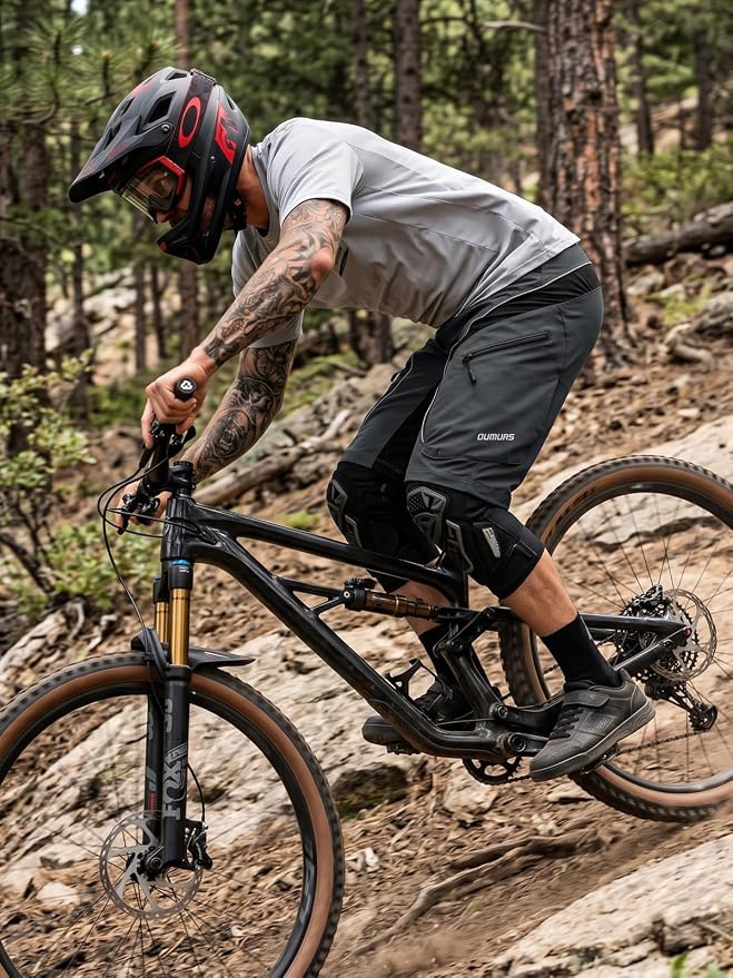 Shorts ciclistas para hombre Oumurs MTB acolchados miniatura 2