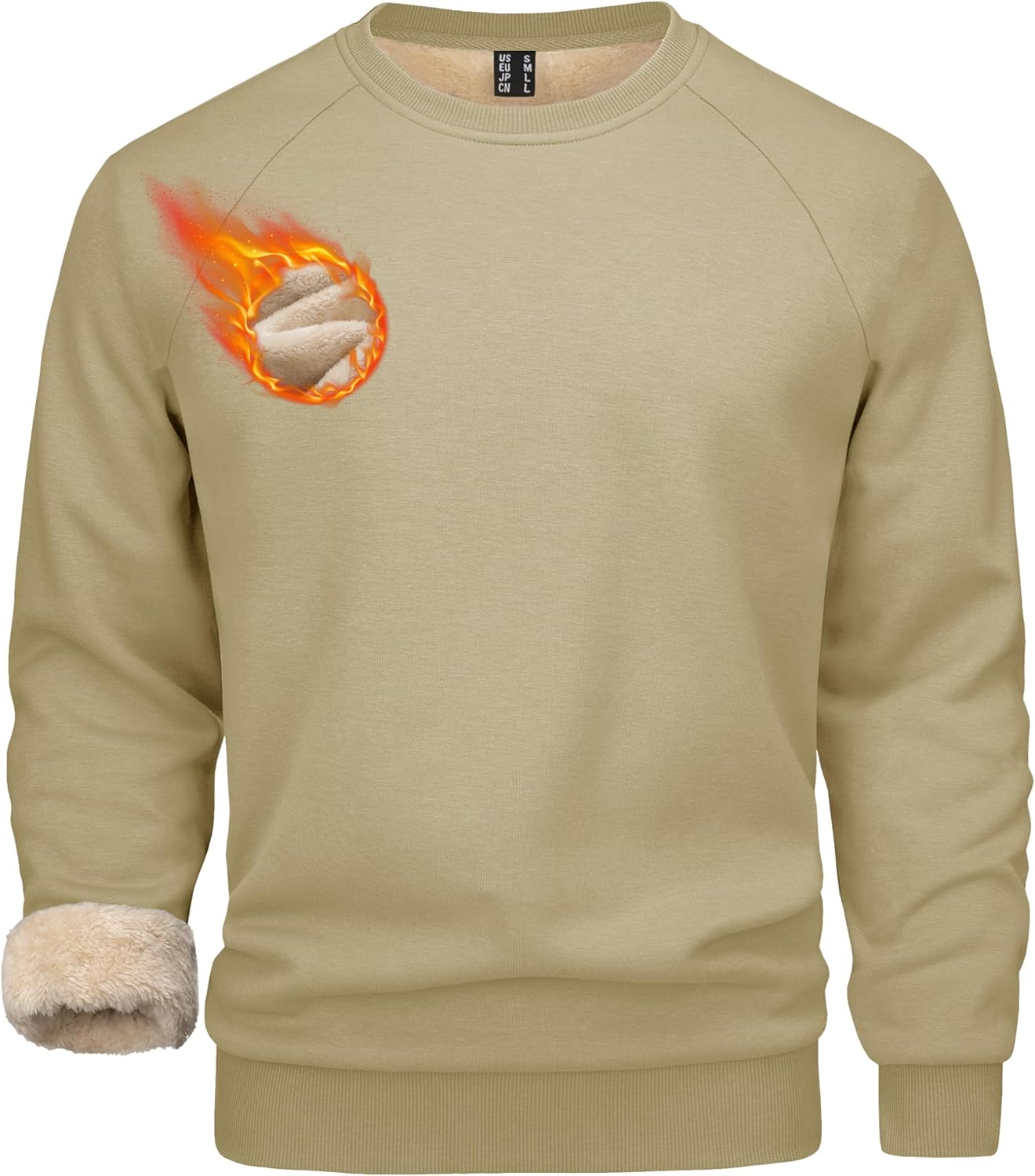 MAGCOMSEN Men's Sweatshirts Sherpa Lined, Heavyweight Fleece Pullover, Warm Crewneck Winter Sweatshirt