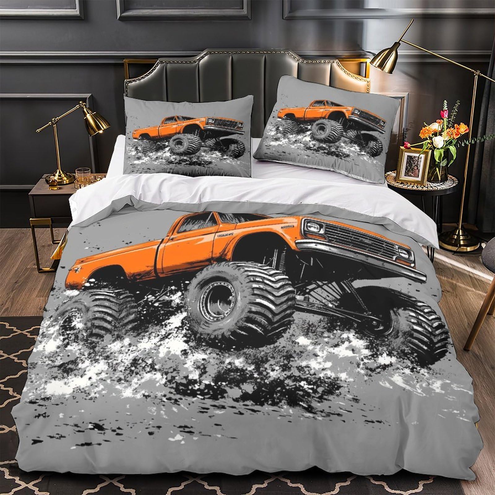 Housse de couette camion tout-terrain pour décoration chambre ado et enfant