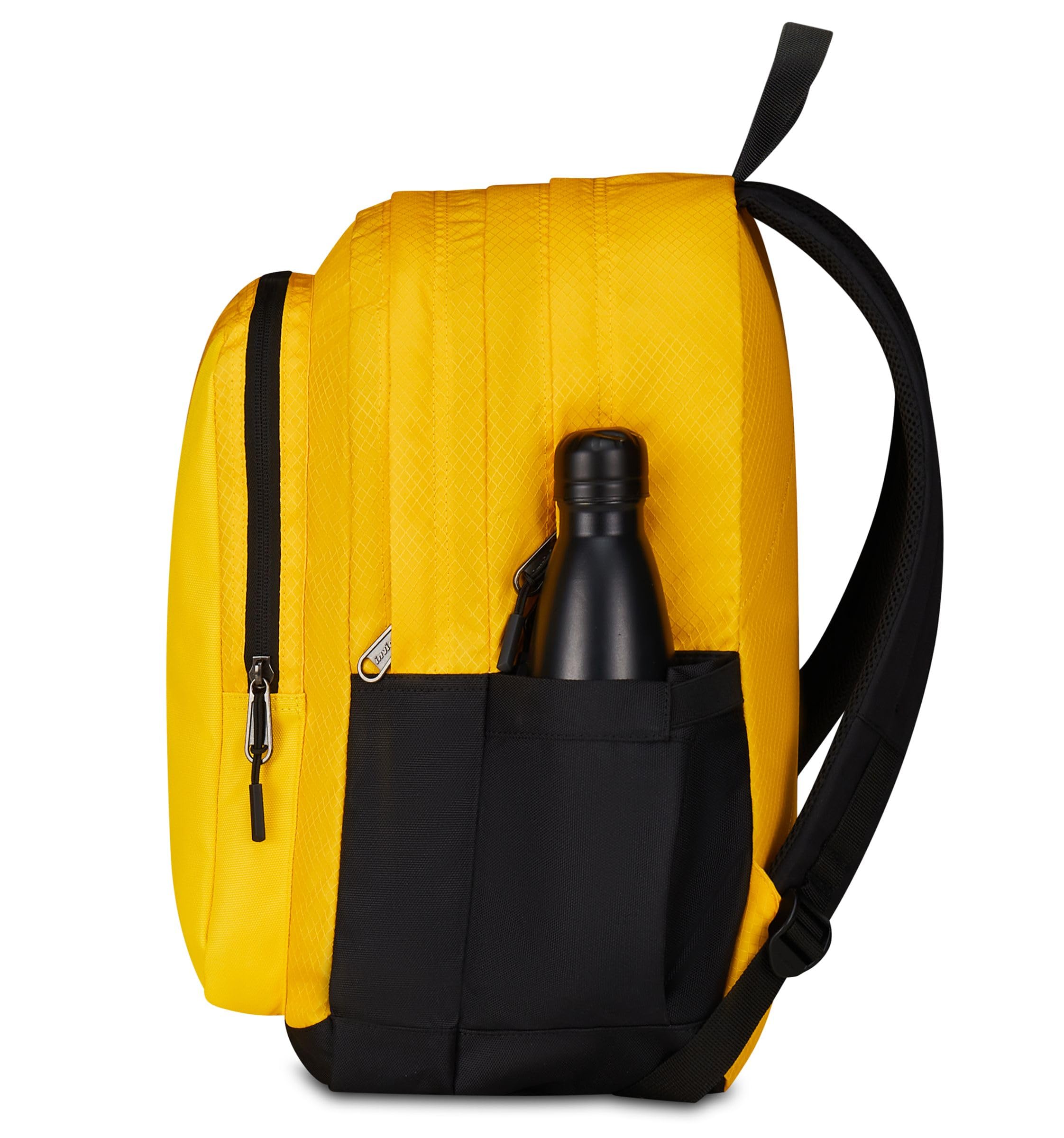 Invicta Jelek UP Led Zaino Scuola Superiori Ragazzo Ragazza, Tinta Unita, Grande, Scomparto PC, Tasca Borraccia, giallo