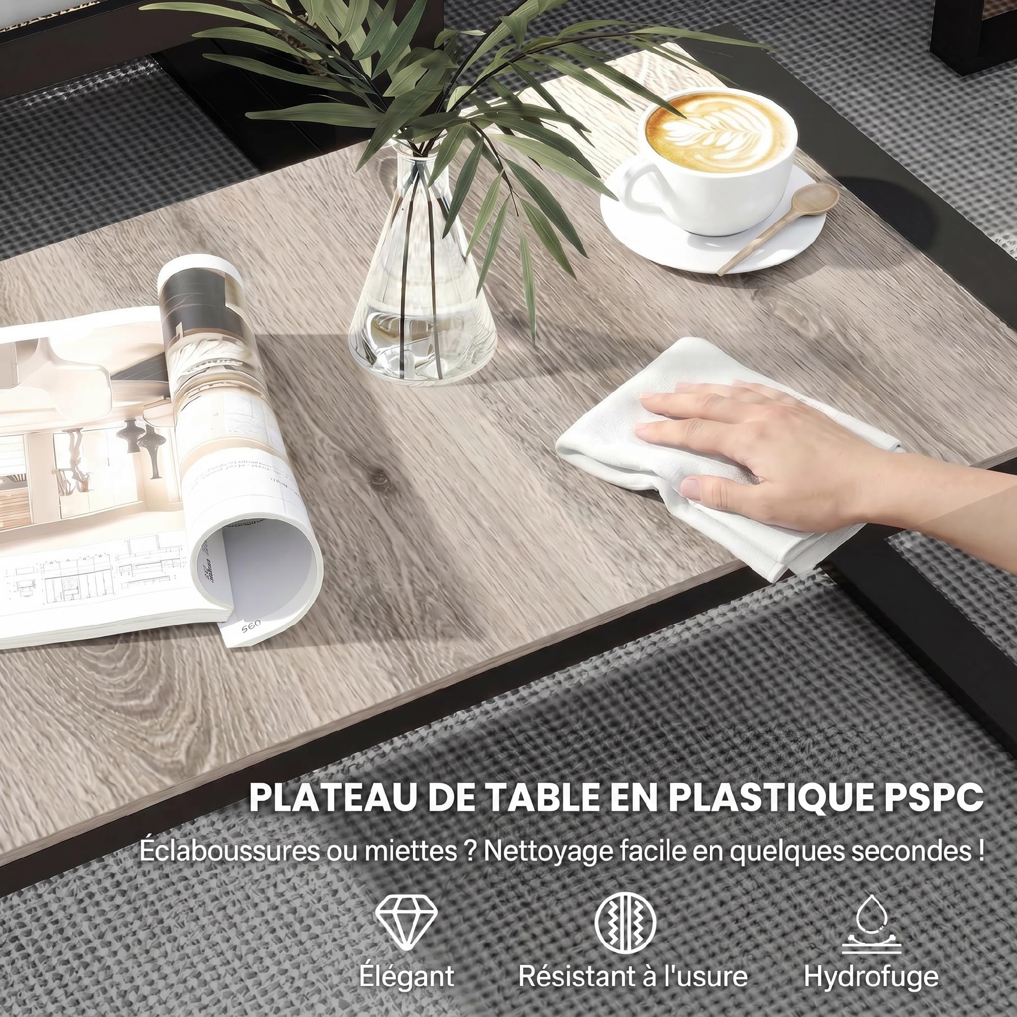 Outsunny Salon de Jardin Extérieur d'angle Modulable 5 Personnes Gris
