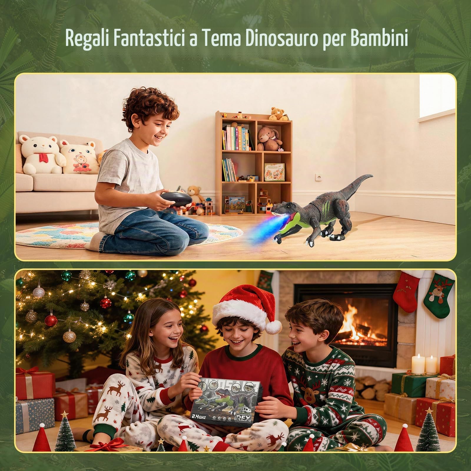 Dinosauro Telecomandato Giocattolo con Spruzzare, Ruggendo e Camminare | Ruggendo e Camminare, Regalo Giocattoli di Dinosauri T-Rex per Bambini 3 4 5 6 7 8 9 10 (Grigio, 38.2CM)