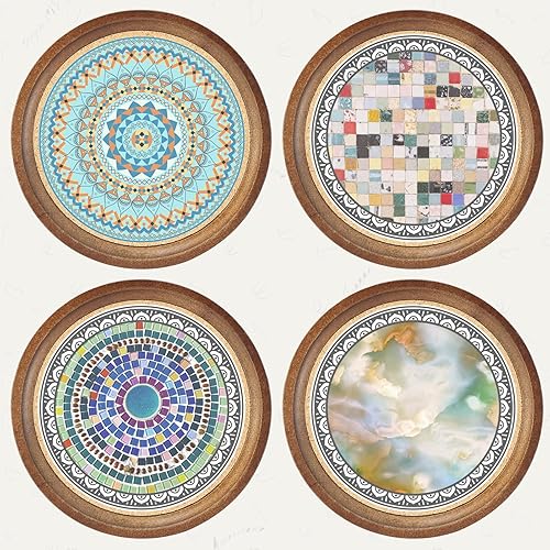 Miniatura 7 de Stahala Posavasos de madera de 4.7 pulgadas para bebidas, juego de posavasos de corcho absorbente, posavasos apilables de madera natural