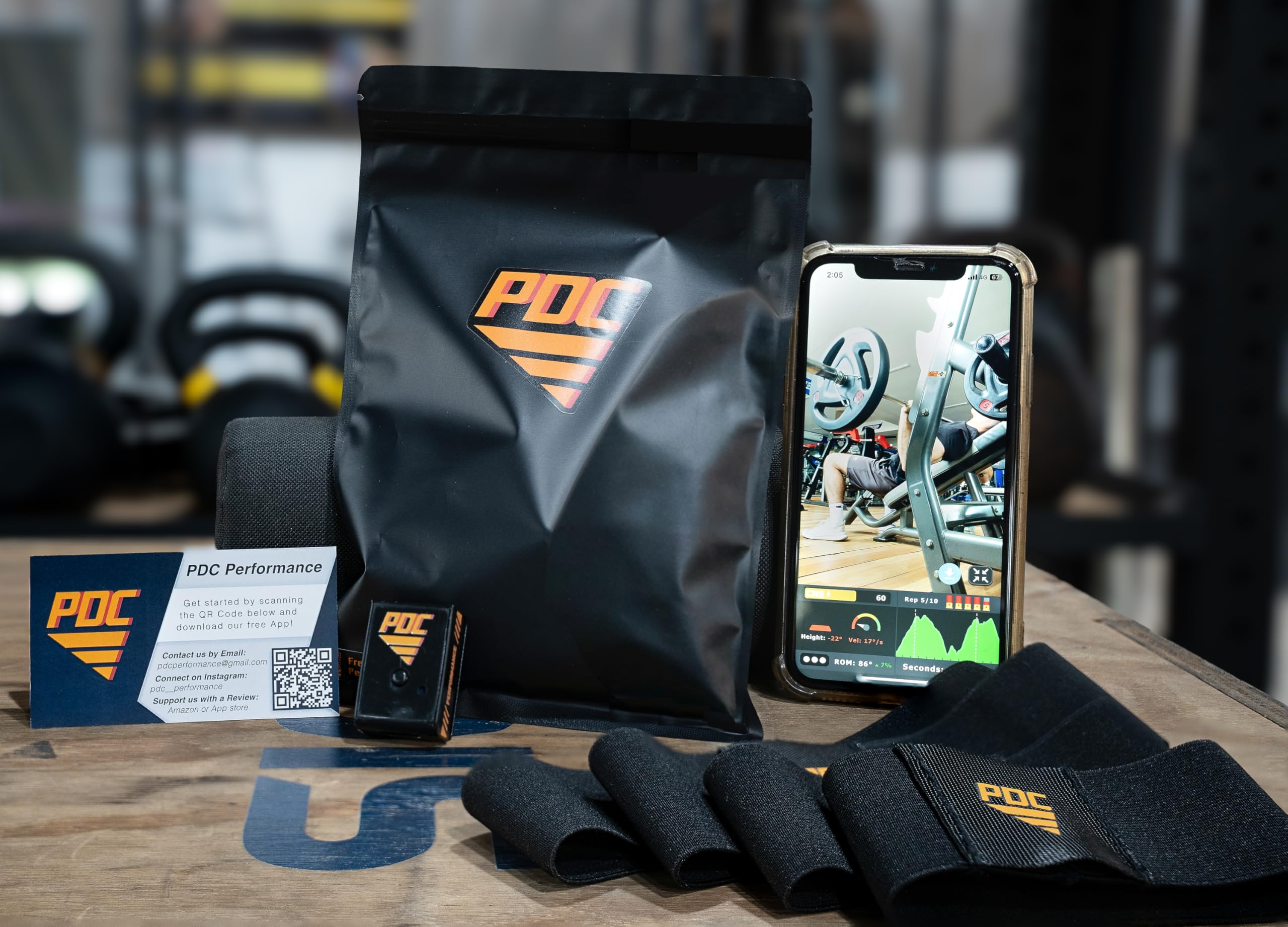 PDC Performance Training Kit: Bluetooth Clip, Bands & App for Data-Driven Powerlifting