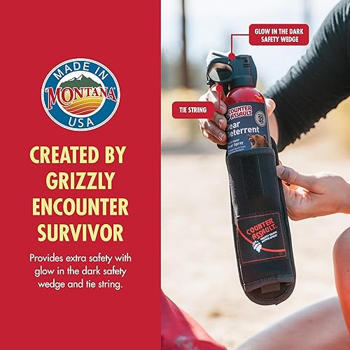 Miniatura 3 de Counter Assault Bear Spray – Osos, leones de montaña, coyotes – Largo alcance de 32 pies – Equipo de seguridad en spray de pimienta para senderismo