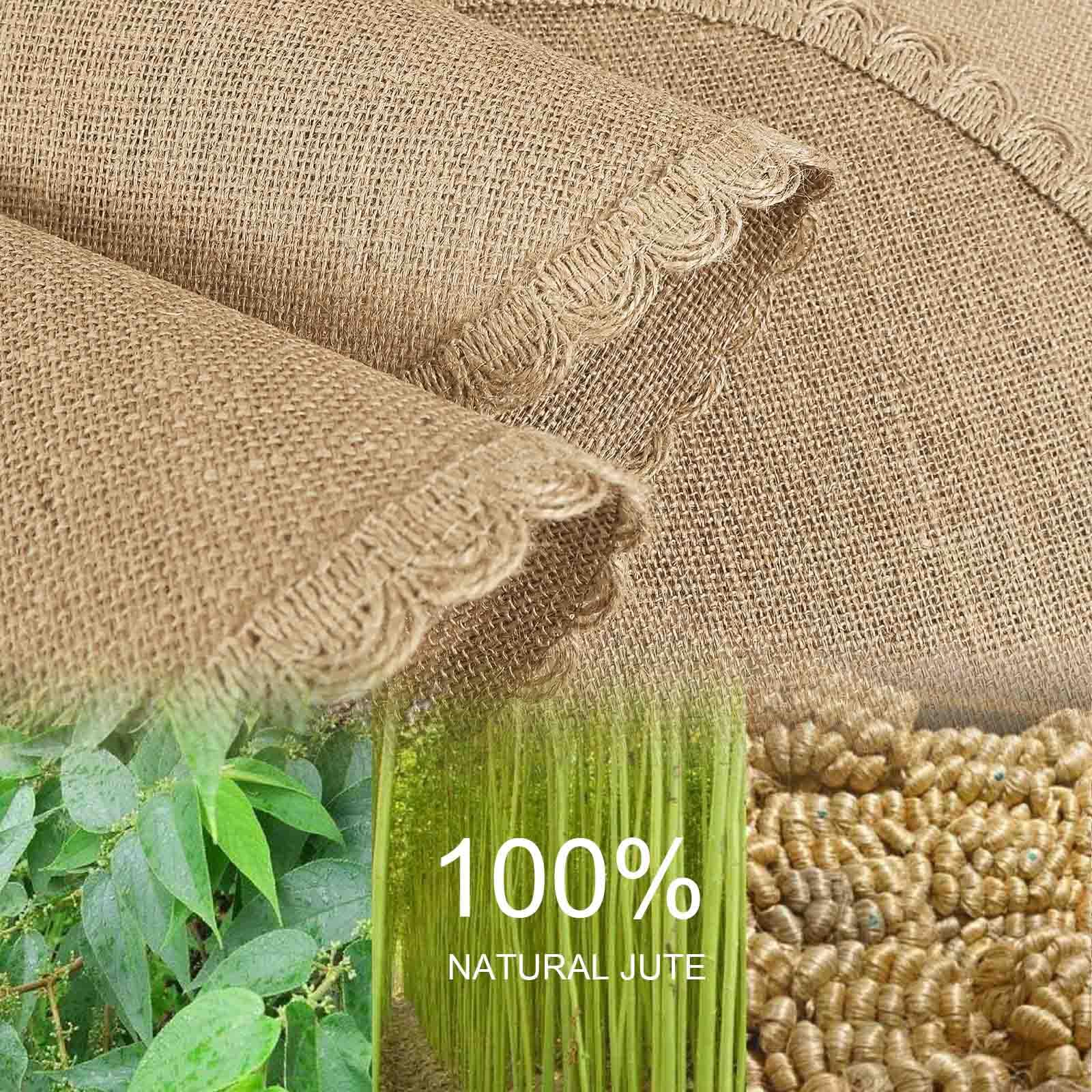 FunWheat, Set di 12 tovagliette rotonde in iuta intrecciata, per tavoli da pranzo, 38 cm, resistenti al calore, tovagliette in iuta naturale per decorazioni autunnali (pizzo e iuta marrone, 12 pezzi)