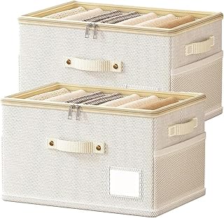 Prime Pick Storage Box Foldable Oxford Cloth Organizer with Lid Reinforced Handles Washable Wardrobe Storage for Clothes A... Price In India