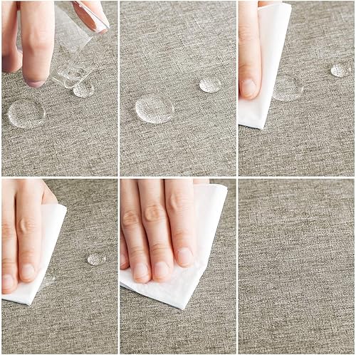 Miniatura 3 de JUCFHY - Mantel rectangular resistente a las manchas, resistente a las arrugas y a prueba de derrames, mantel decorativo oblongo, lavable para