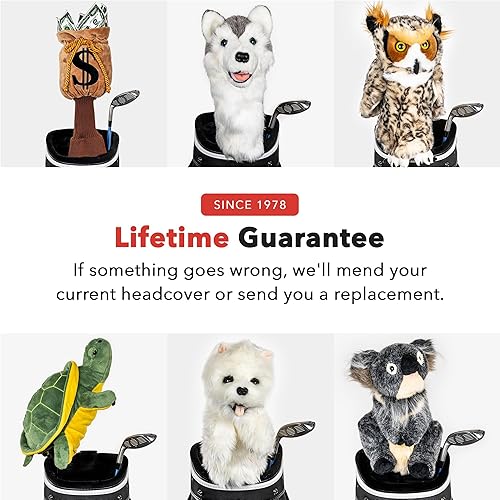 Miniatura 7 de Daphne's Headcovers Husky Driver Headcover | Fundas de cabeza de conductor premium | Divertidas fundas para palos de golf | Protección elegante para