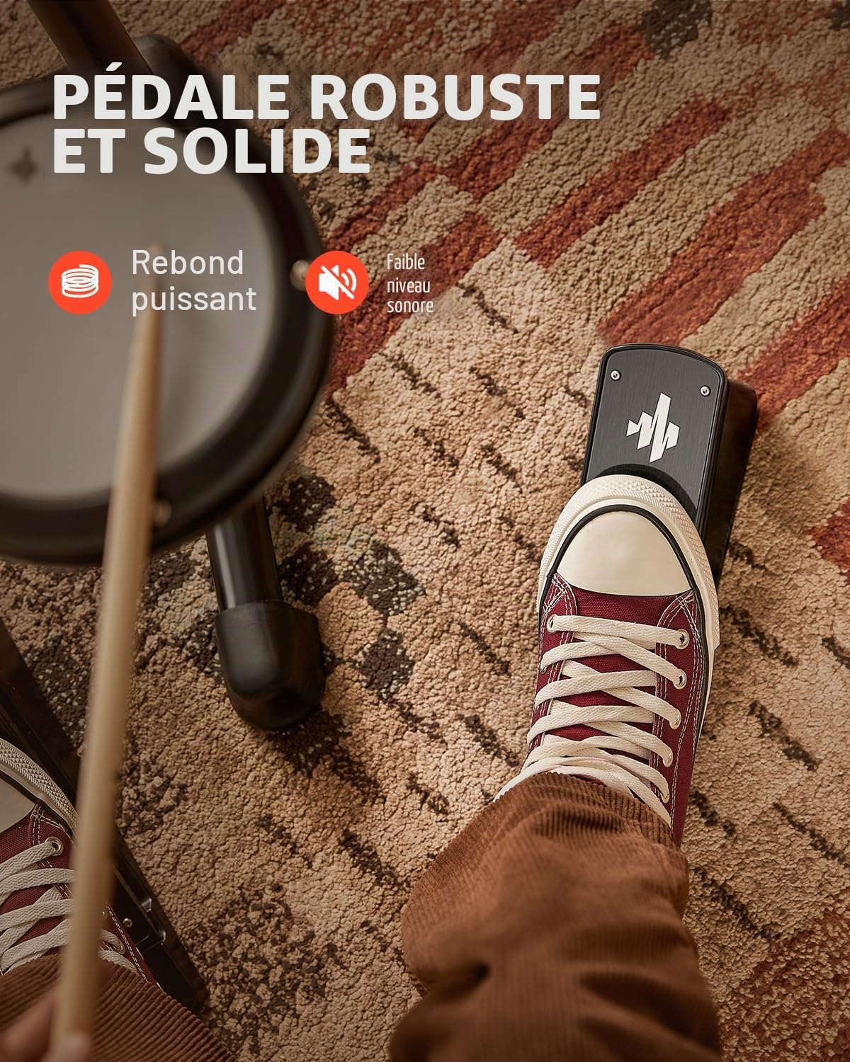 Donner Batteries électroniques drum set pour débutant avec 180 sons, batterie complète en maille silencieuse, légère et portable (DED-80)