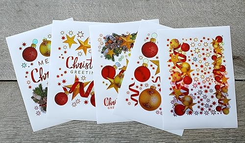 Miniatura 5 de Decoupage - Paquete de papel (15 hojas de 8 x 11 pulgadas), adornos de saludos de Navidad HANATABA estilo vintage Art Deco con imágenes de efímeras