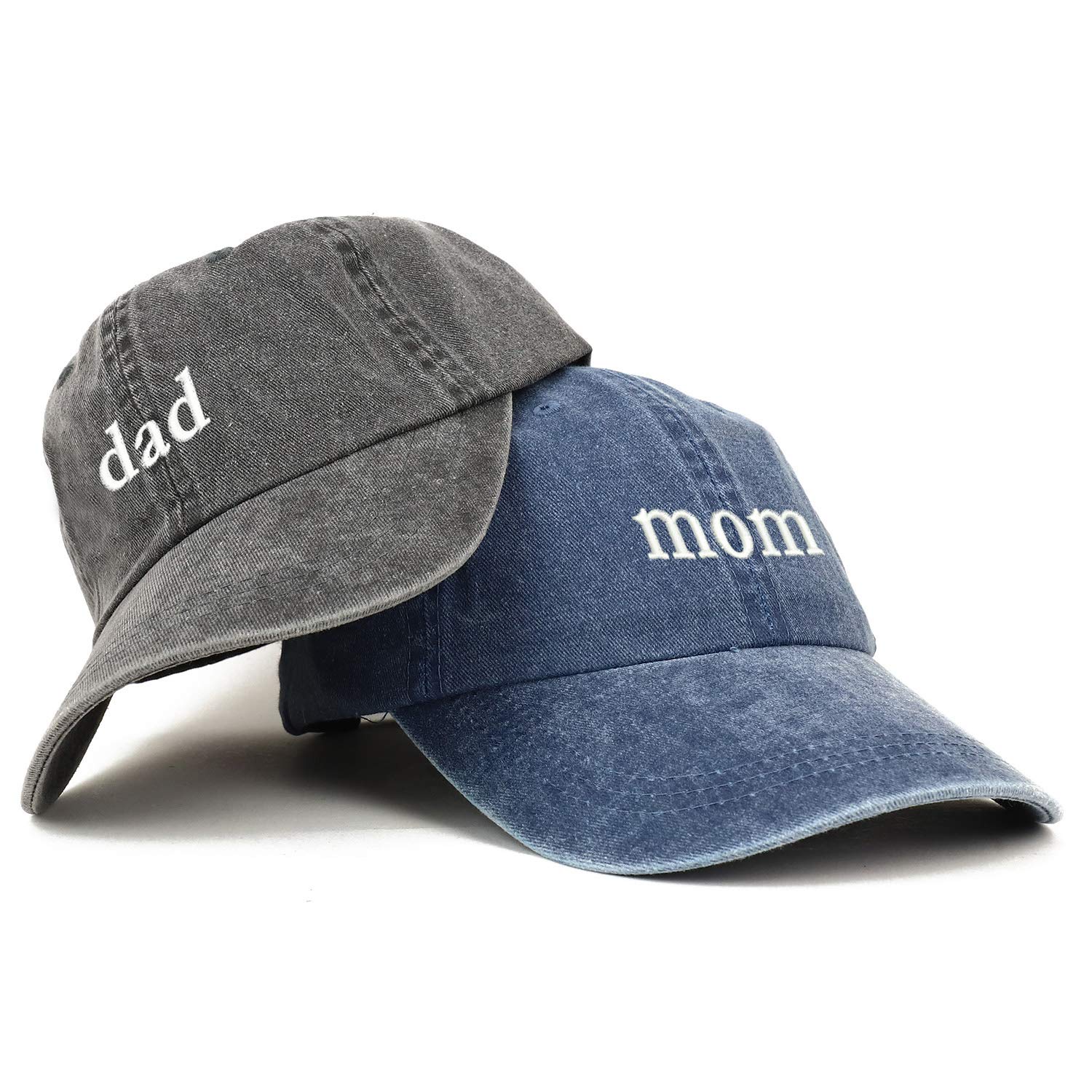 Trendy Apparel ShopMom and Dad Pigment Dyed Couple 2 Pc Cap Set