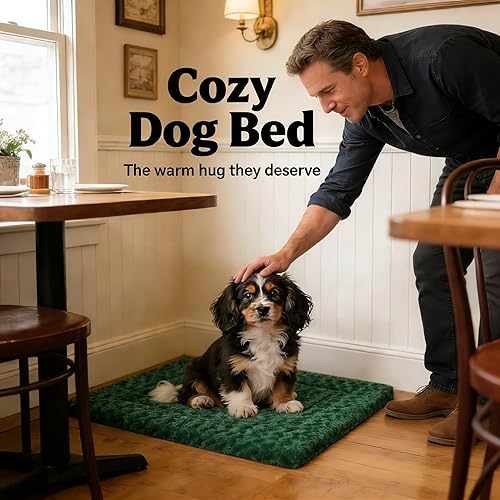 Miniatura 3 de Almohadilla de cama para perros – Tapete reversible de vellón para perros pequeños, medianos y grandes – Suave y lavable, antideslizante, para Verde