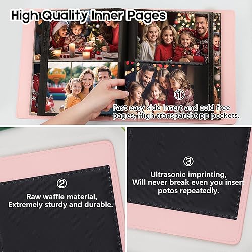 Miniatura 6 de Aevdor Álbum de fotos de 5 x 7 pulgadas, 72 bolsillos, 2 paquetes, cubierta de lino, álbum de fotos de 5 x 7 pulgadas con capacidad para 72 fotos