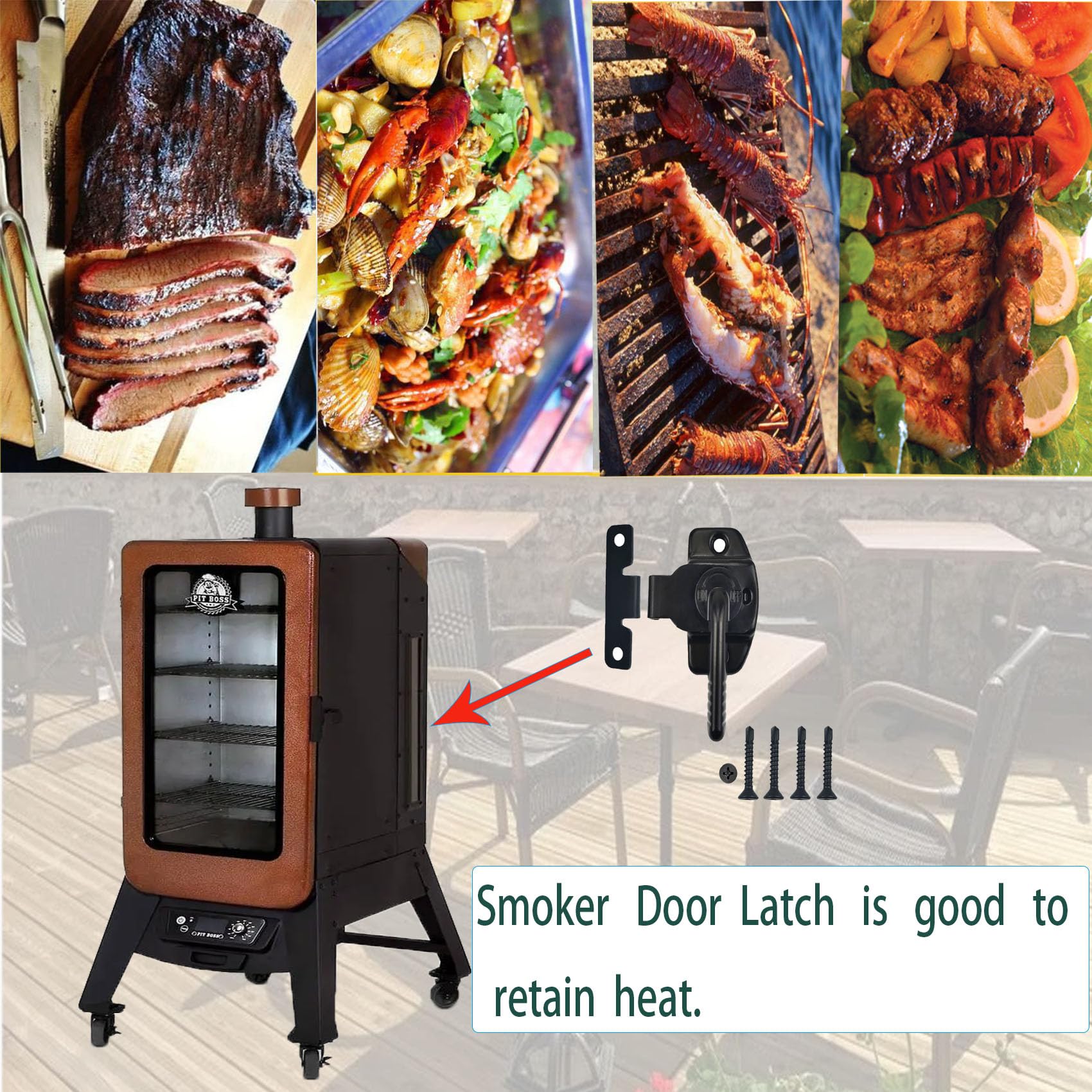 Türriegel-Set Für Smoker – 2-teilig, Passend Für Pit Boss Pro Series II, Inkl. Schrauben