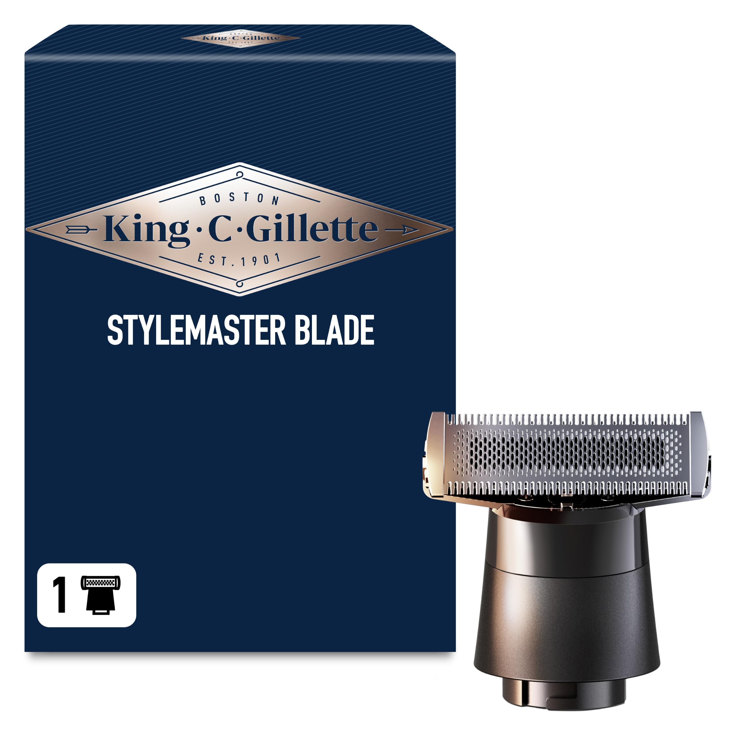 King C. Gillette Lame de Recharge de Tondeuse à Barbe Homme, Style Master | Remplacement 4D, Rechargeable et Durable, Rasage Facile dans 4 Directions