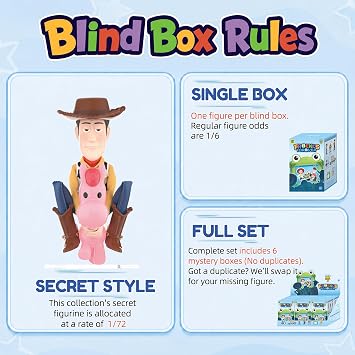 TOP TOY x Disney Pixar Toy Story Blind Box Figures, Friends Forever Series Mystery Box, Random Action Figures Collectible Toy Set for Desk Home Decor, Holiday Birthday Gifts for Girls Boys, Single Box
