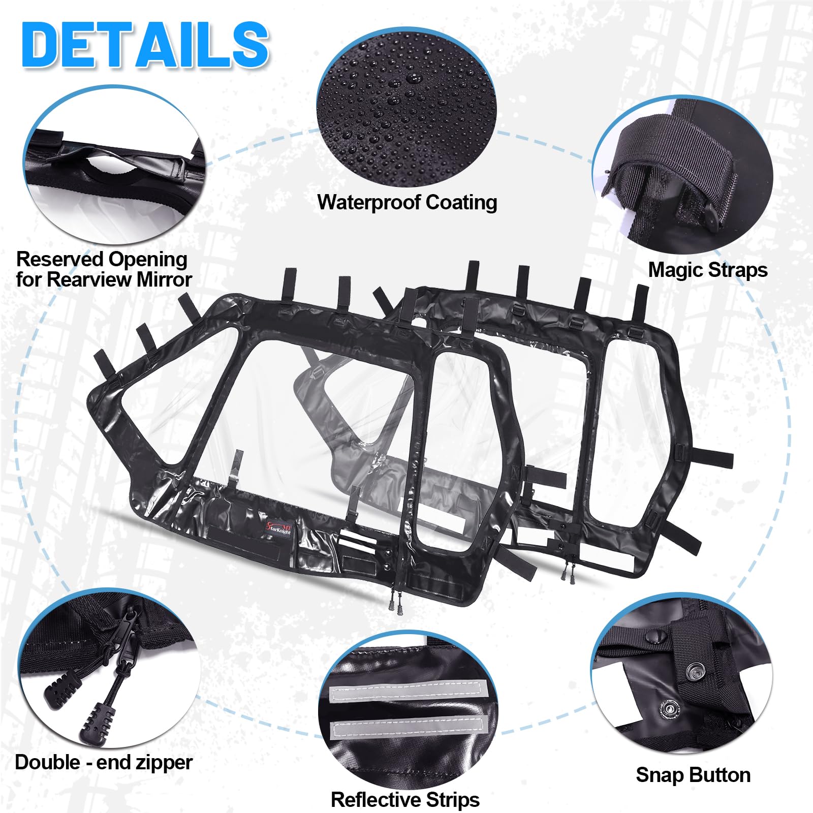 StarknightMT Soft Upper Doors Compatible With Kawasaki Teryx KRX