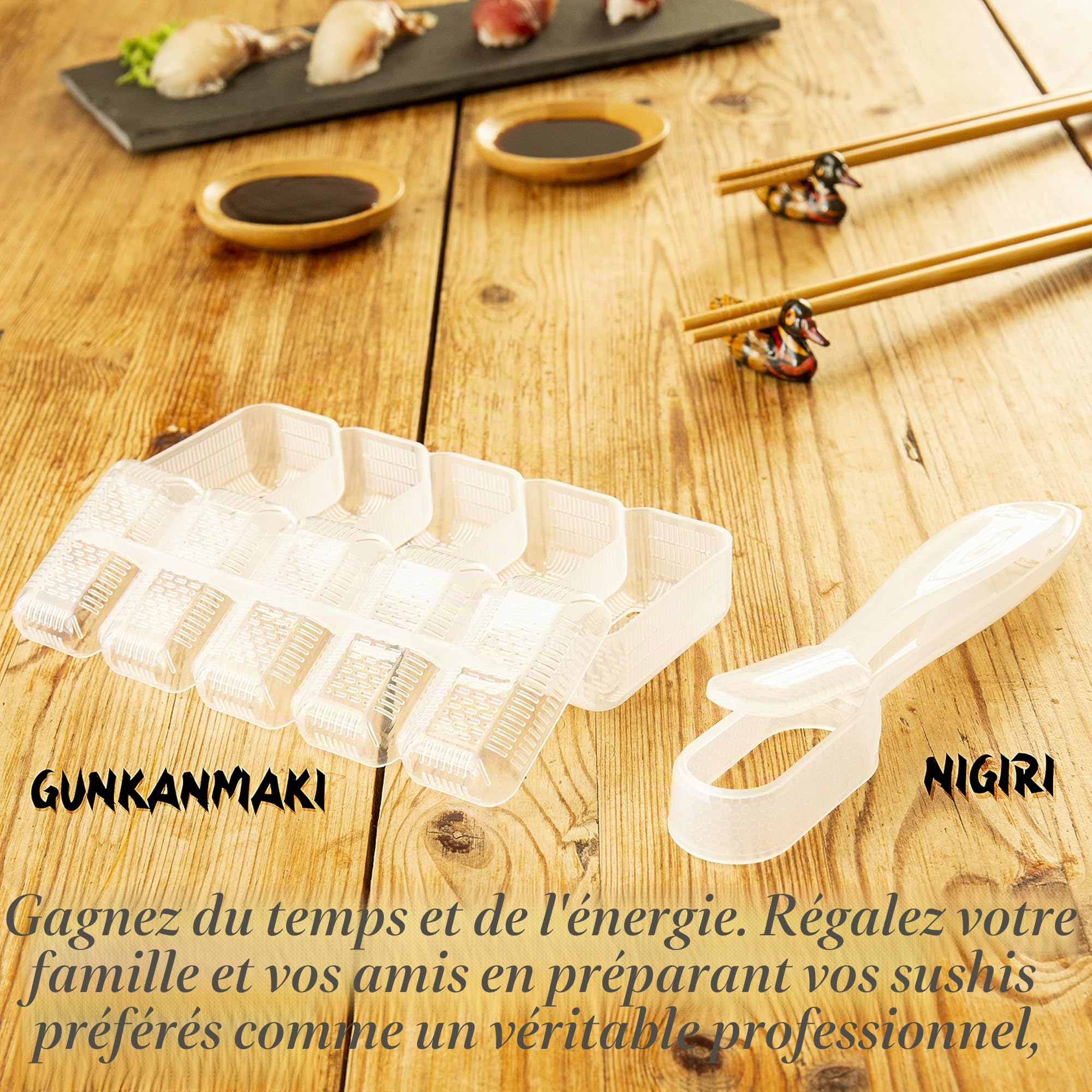 Kit Sushi 2025 – 29 Pièces avec Guide Pratique, Livre de Recettes, Moule Onigiri, Tapis Bambou, Sushi Go, Baguette Chinoise et Accessoires pour Sauce Soja