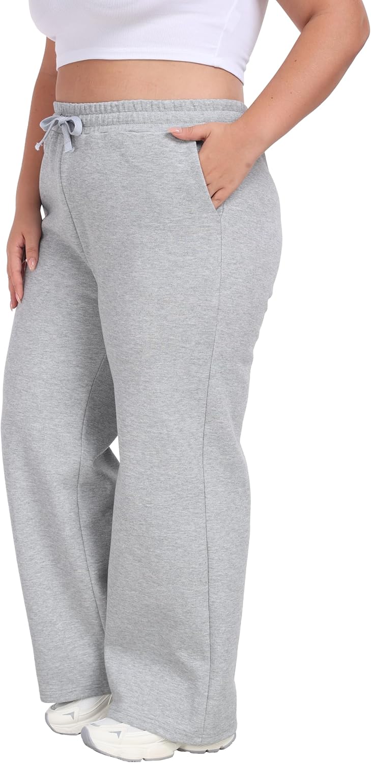 Cheapestbuy Womens Plus Size Sweatpants Straight Leg Baggy Pants Drawstring Casual Pants Athletic Joggers with Pockets - Image 2