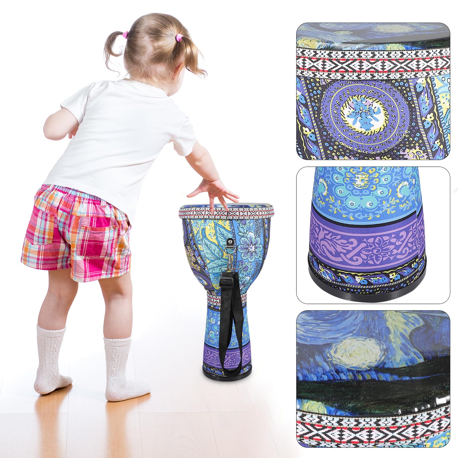 Tambor de Percusión Africana de Mano PVC 8, 5 Pulgadas 1 Pieza