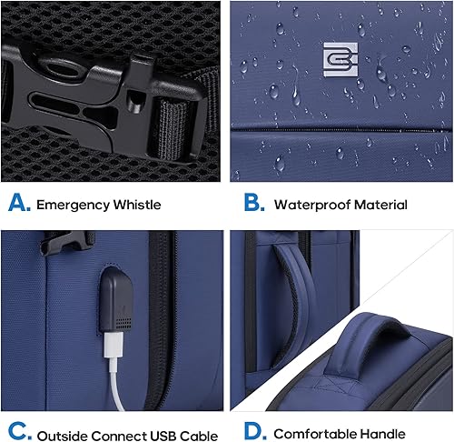 Miniatura 5 de Mochila de transporte, mochila de viaje aprobada por vuelo para hombres, Azul (40l), Mochilas de viaje