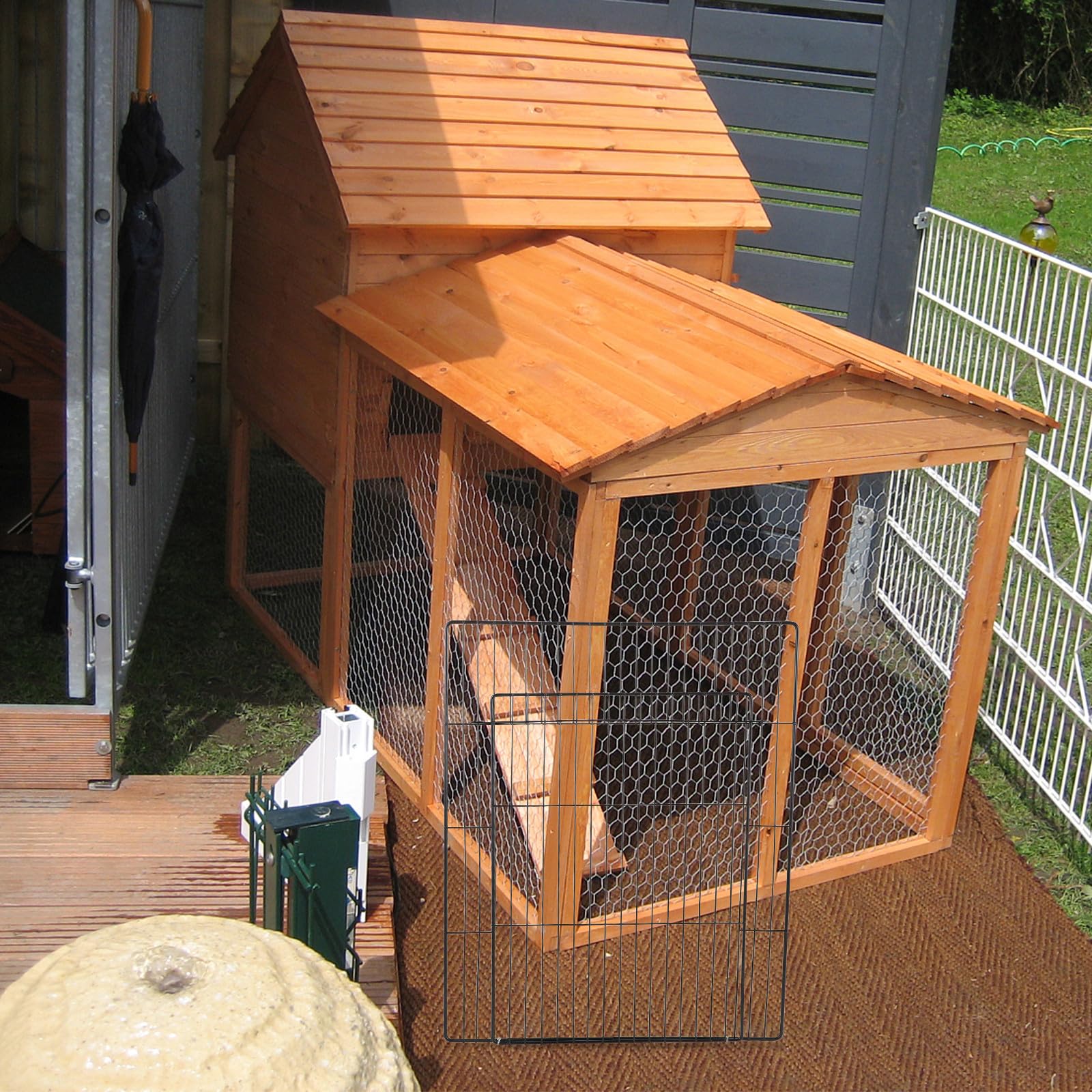 iplusmile 2 Pezzi Recinzione con Porta Rimovibile in Ferro per Gabbia di Cani e Gatti 45x35 Cm, Accessorio per Animali Domestici Adatto a Uso Interno e Spazi All'aperto