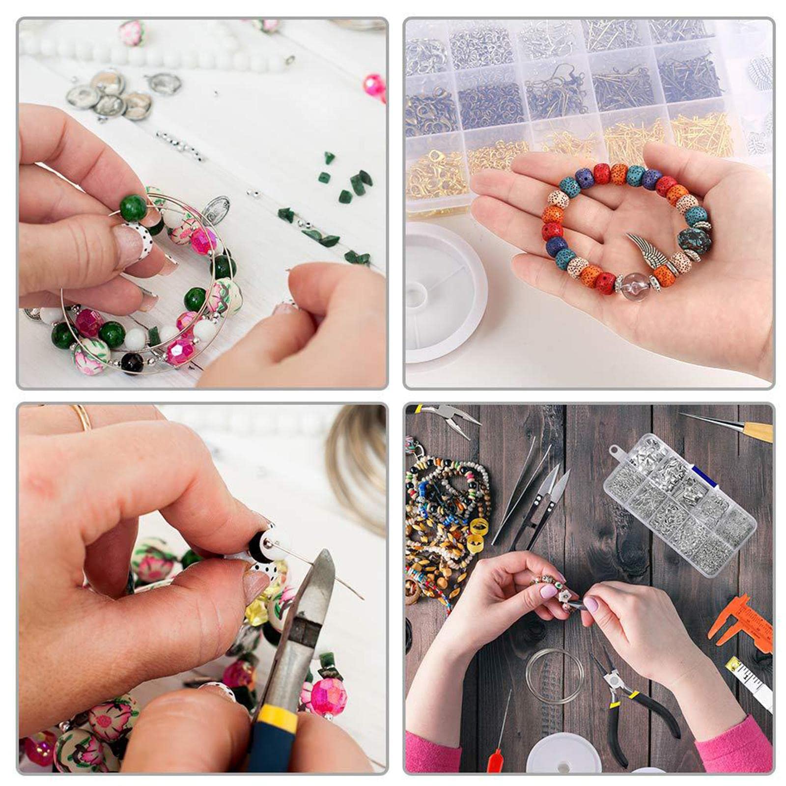 Set di Strumenti per La Creazione di Gioielli, Set di Accessori per Gioielli con Pinze per Gioielli, Strumenti per Realizzare Braccialetti, Orecchini,