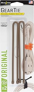 Gear Tie Rubber Twist - Set de Mantenimiento para Acampada, Color marrón