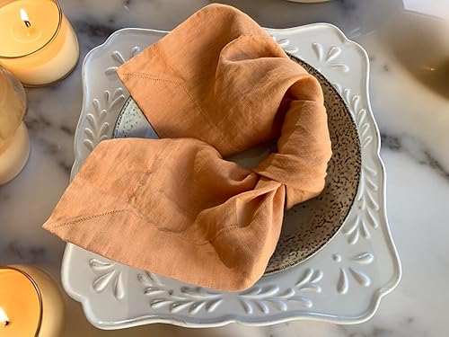 Miniatura 4 de Eight Owls Servilletas de lino  Servilletas de tela de lino puro lavado a la piedra  Tamaño 20 x 20 pulgadas  Dobladillo de 2 pulgadas con esquinas