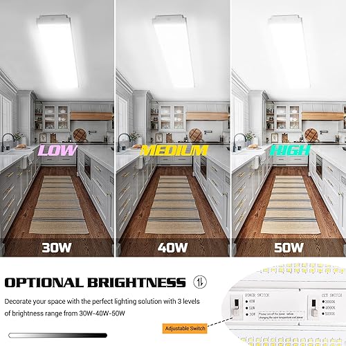 Miniatura 9 de FAITHSAIL Luz envolvente LED envolvente de 40 W, 4400 lm, 4000 K blanco neutro, luces de tienda de 4 pies para garaje, accesorios de luz LED de 48