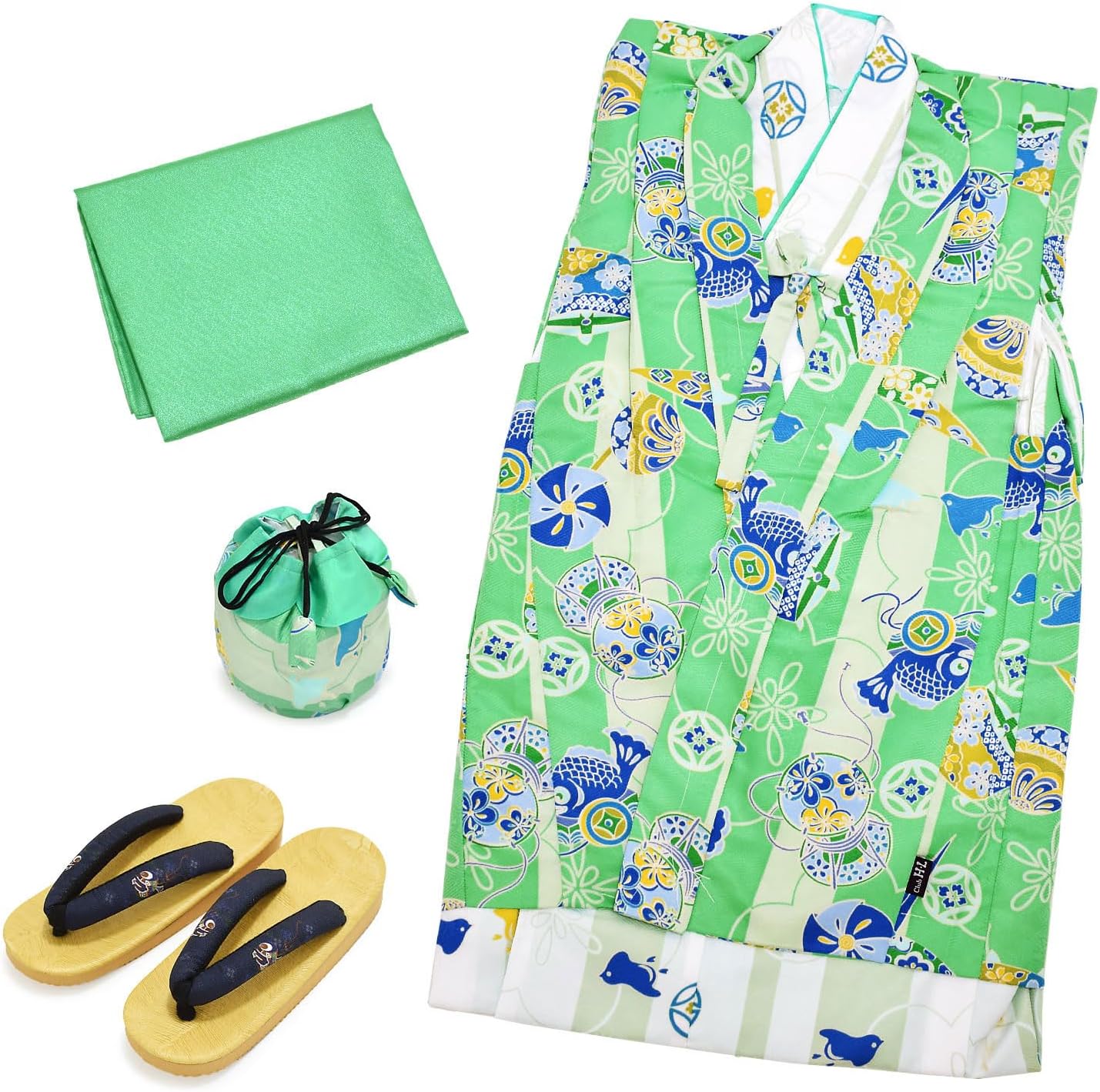 B初心者OK セパレート大人浴衣 3部式＆おはしょりベルト付き 帯セット