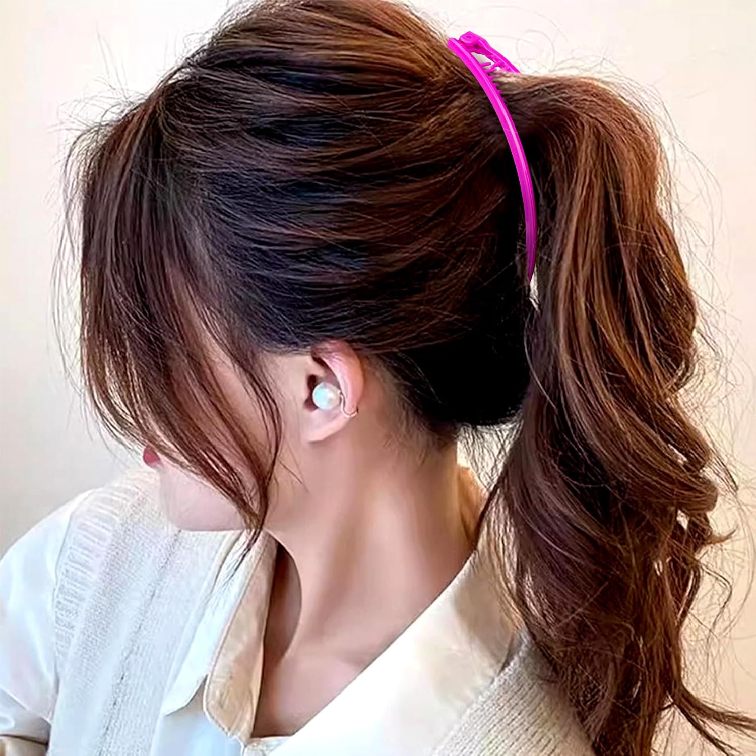 5pcs Banana Hair Clips, Non-Slip Large Hair Claws for Women, Classic Double Combs Hairpin Accessories for Thin Curly Straight Long Short Hairstyles- 5 Colors - Image 4