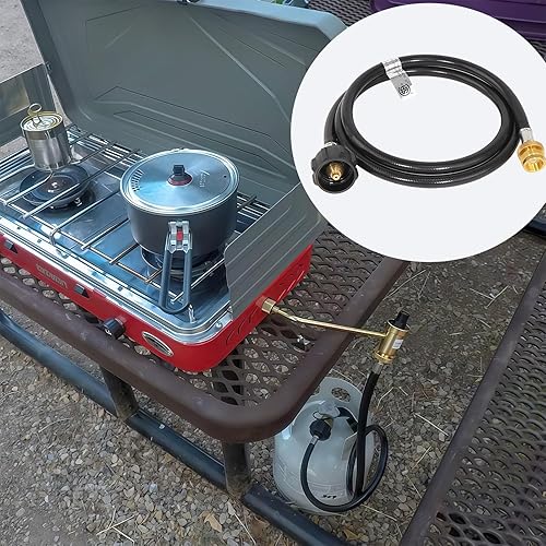 Miniatura 7 de Adaptador de manguera de propano de 6 pies de 1 libra a 20 libras, adaptador convierte electrodomésticos de 1 libra en tanques de 5 a 40 libras,
