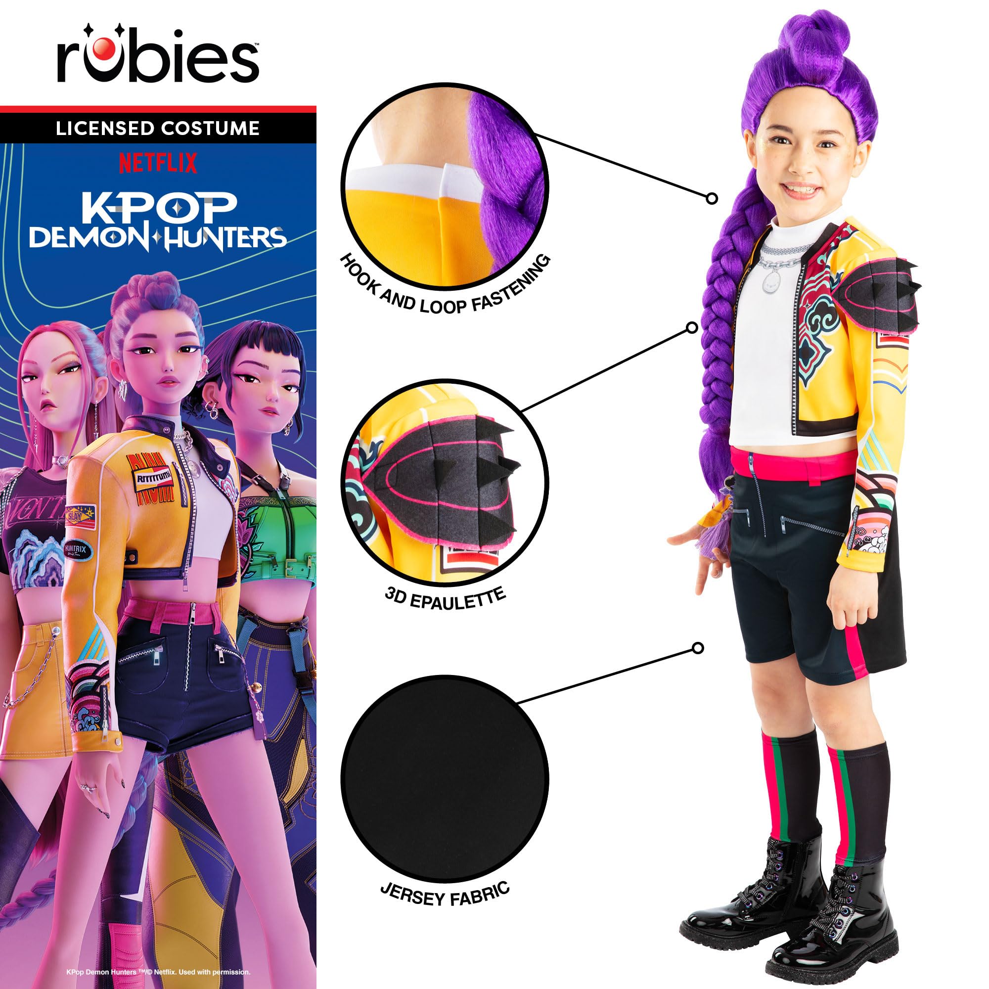 Rubies Official Netflix K-Pop Demon Hunters Rumi Child Costume, Kids Fancy Dress, Size Age 6+ Years, Multicoloured, 6 Years - Image 4